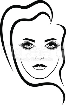 Abstract beautiful and sensual lady with expressive eyes