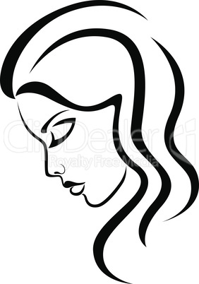 Abstract face of charming woman
