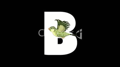 Letter B and Bird on foreground