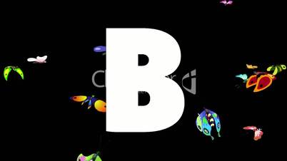 Letter B and Butterfly on foreground