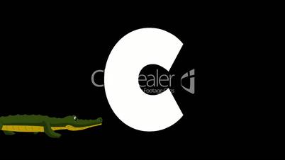 Letter C and Crocodile on foreground