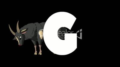 Letter G and Goat on background