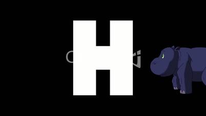 Letter H and Hippo on background