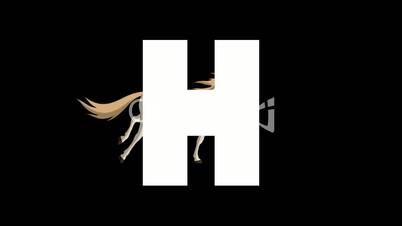 Letter H and Horse on background