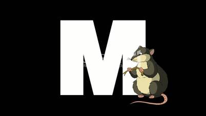 Letter M and Mouse on foreground