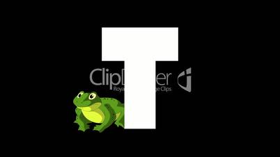Letter T and Toad on background
