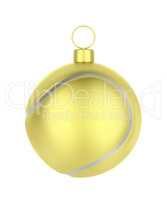 Golden tennis ball like Christmas ornament