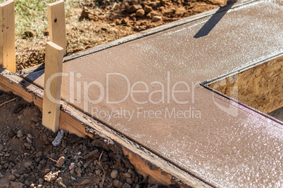 Fresh Pool Coping Cement Drying Within Wood Framing