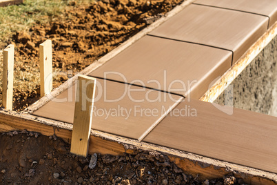 Fresh Pool Coping Cement Drying Within Wood Framing