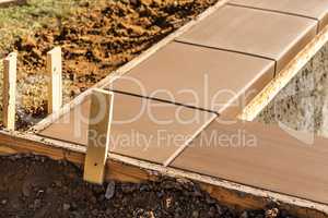 Fresh Pool Coping Cement Drying Within Wood Framing