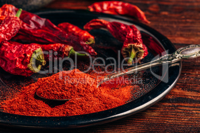 Ground and dried red chili peppers