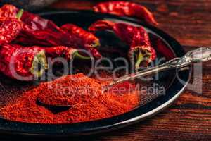 Ground and dried red chili peppers