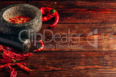 Dried and crushed red chili pepper