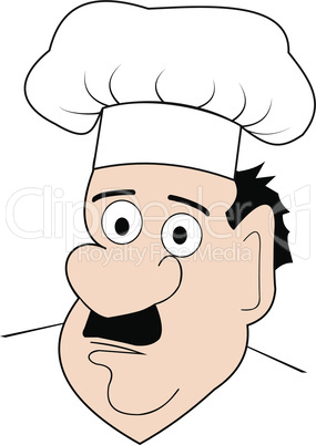 Head of a man in a cook hat