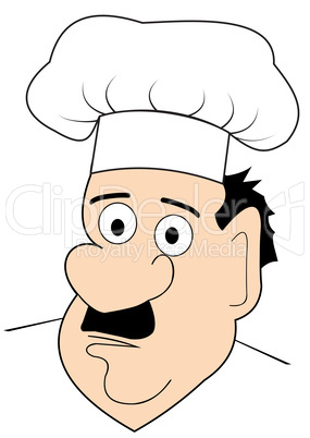 Head of a man in a cook hat