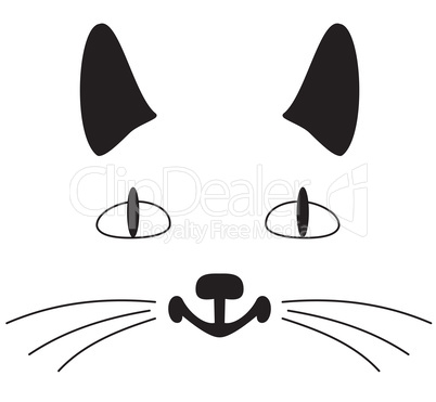 Outlines of a muzzle of a cat