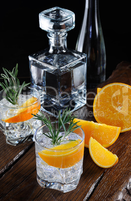 Classic Dry Gin with tonic and orange zest