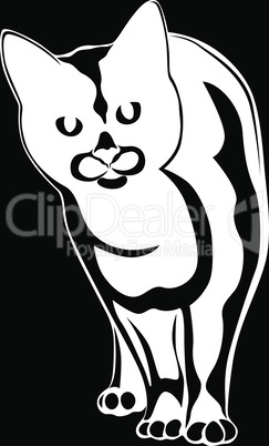 Black stencil of abstract cat