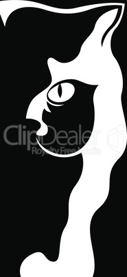 Abstract cat black stencil