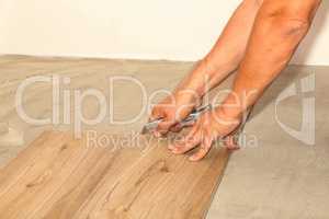 Work on laying flooring
