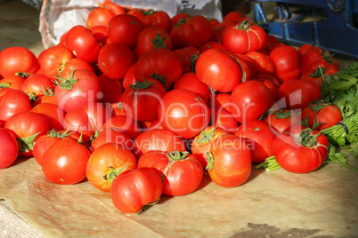 Various vegetables are sold at a bazaar in Croatia