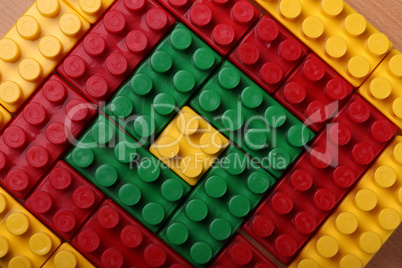 High quality seamless background of colored plastic bricks