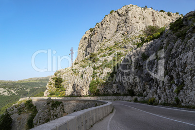 Mountain road. Winding mountain road in Croatia
