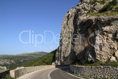 Mountain road. Winding mountain road in Croatia