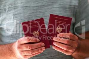 Two new German passports in the hands