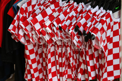 T-shirts in the colors of the Croatian flag