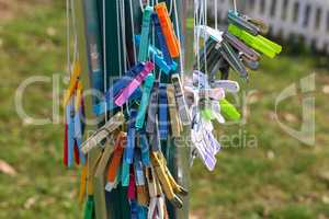 Clothespins to hang out on a clothesline