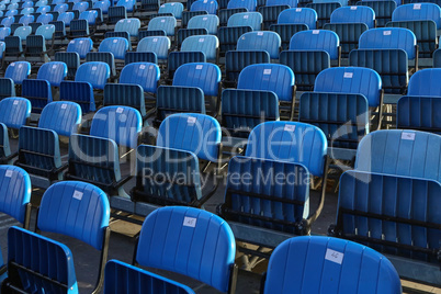 Blue Chairs on the summer concert venue