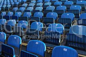 Blue Chairs on the summer concert venue
