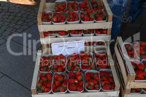 Fresh strawberries are on sale at the Bazaar