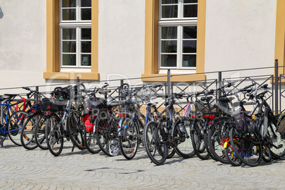 Bicycle parking. Bicycle parking in the city center