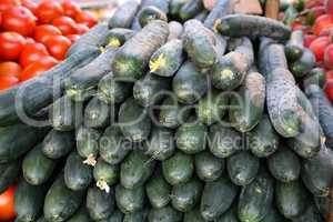 Various vegetables are sold at a bazaar in Croatia