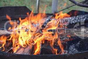 Bonfire in the open air