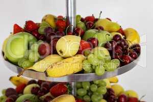 Assorted fresh fruits are on the table