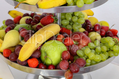 Assorted fresh fruits are on the table