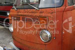 Old rusting buses at a city car dump