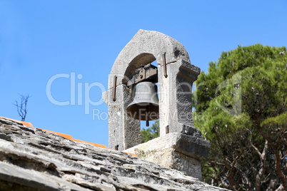 Metal bell at a chapel in Croatia
