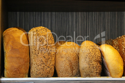 Fresh bread. Fresh bread on display in storefront.