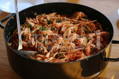 Shrimp Dish. Traditional Mediterranean cuisine - Shrimp Dish.