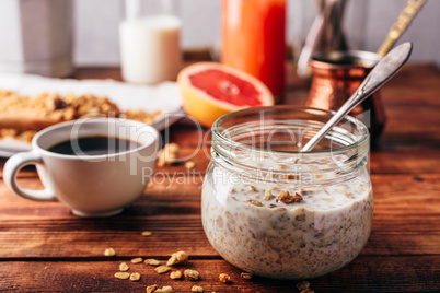 Healthy breakfast with granola
