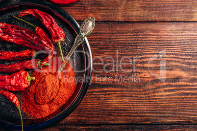 Dried and ground red chili peppers