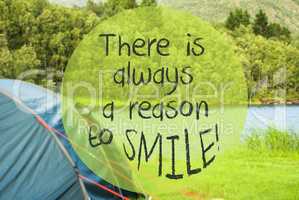 Lake Camping, Quote Always Reason To Smile