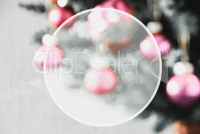 Blurry Pruple Balls, Copy Space, Christmas Tree