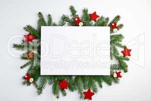 congratulatory Christmas background with an empty white sheet an