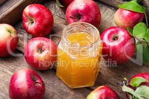 Apple jam and fresh fruits