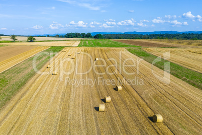 empty grain field with view to the Suabian Alb
